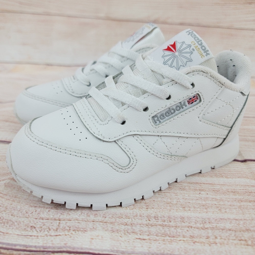Reebok Kids' Classic Leather White Sneakers Size 9
